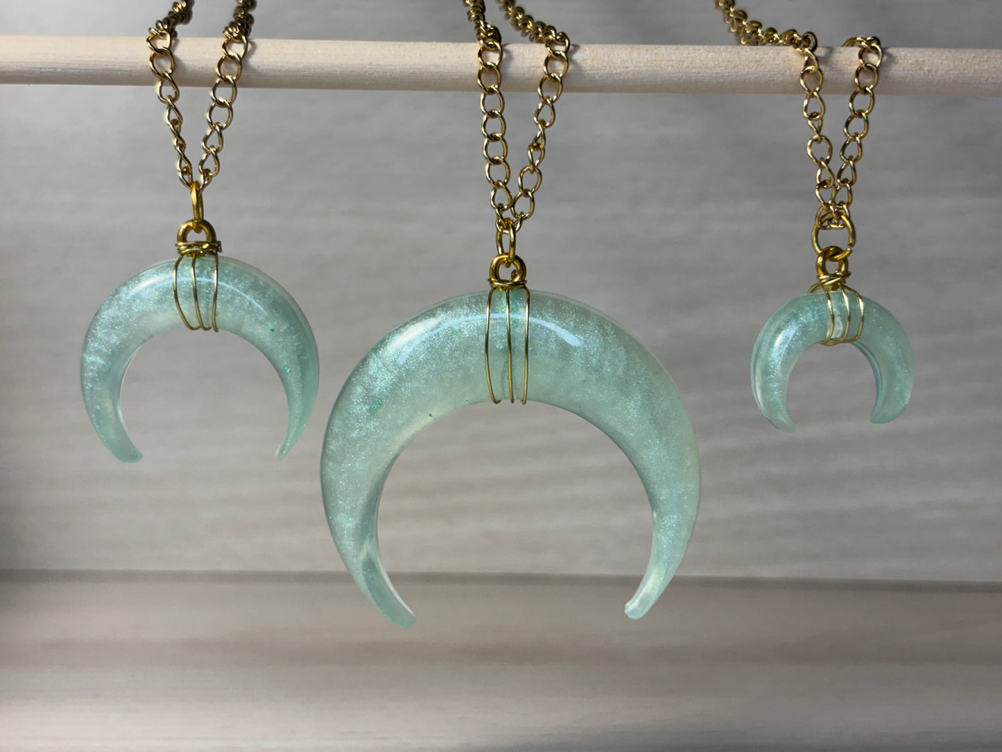 Crystalline-Sea-Witch-colored necklaces from the Crescent Moon Collection