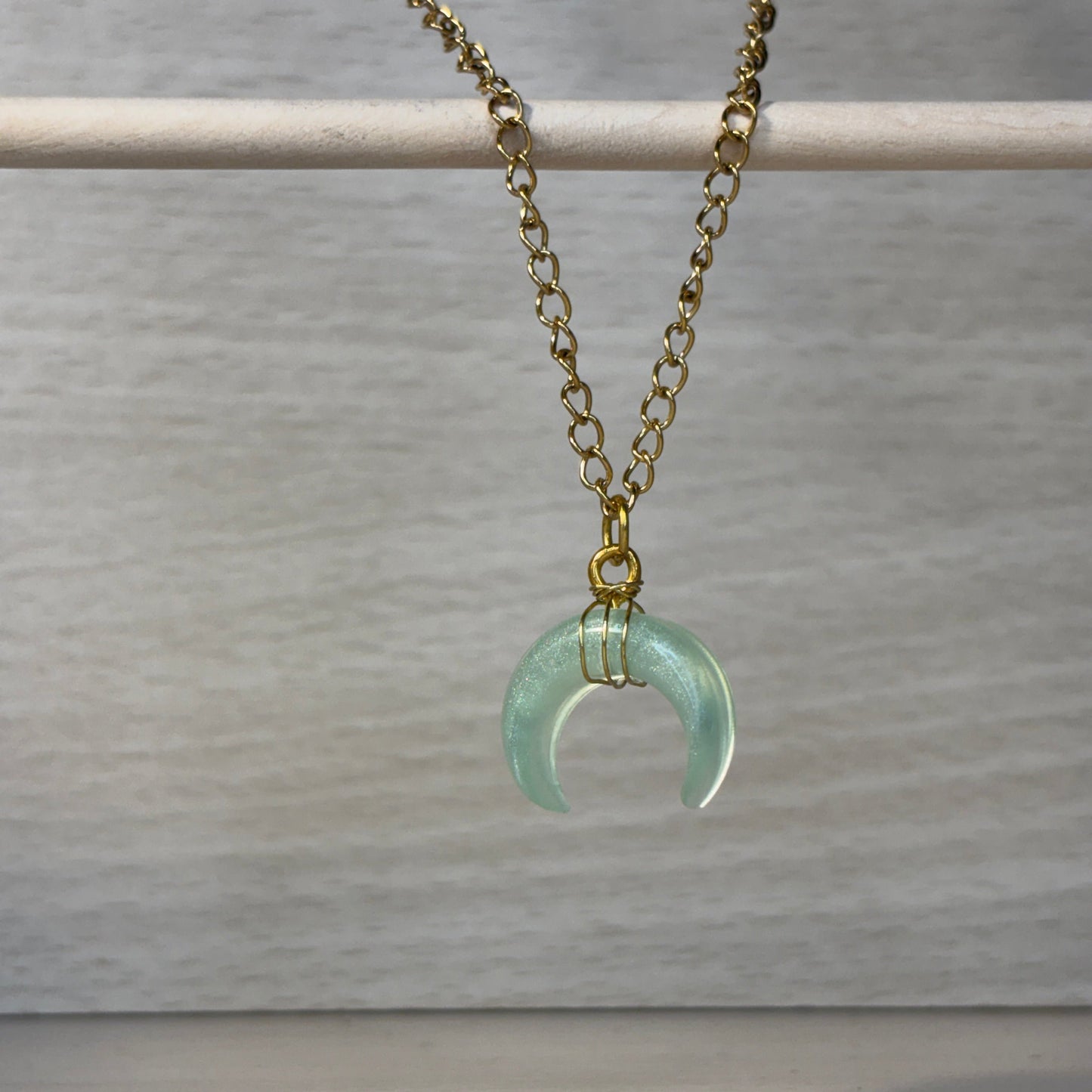 Crystalline-Sea-Witch-colored small necklaces from the Crescent Moon Collection