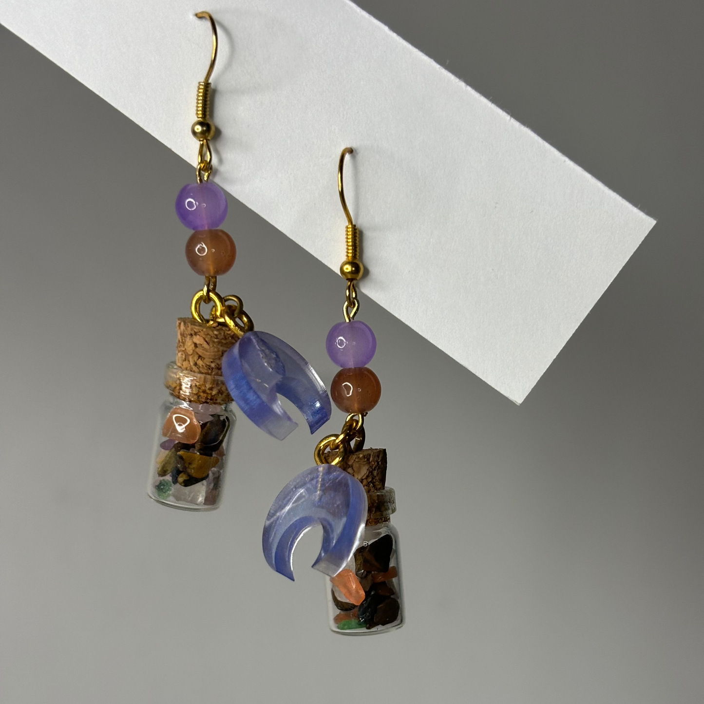 Forget-me-not-Reverie-colored dangle earrings from the crystal elixir collection