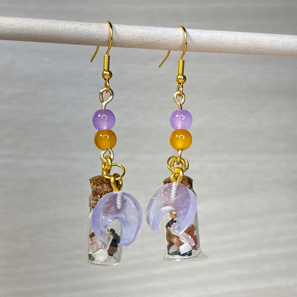 Forget-me-not-Reverie-colored dangle earrings from the crystal elixir collection