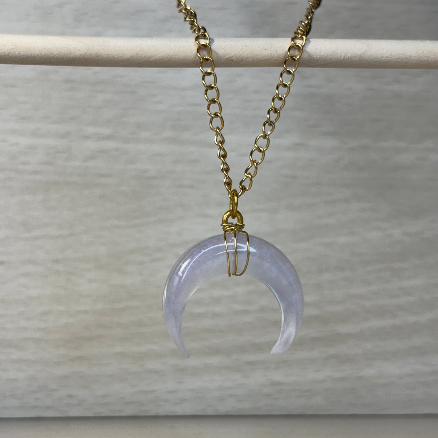 Forget-me-not-Reverie-colored necklaces from the Crescent Moon Collection