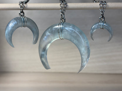 Icebergs-colored necklaces from the Crescent Moon Collection