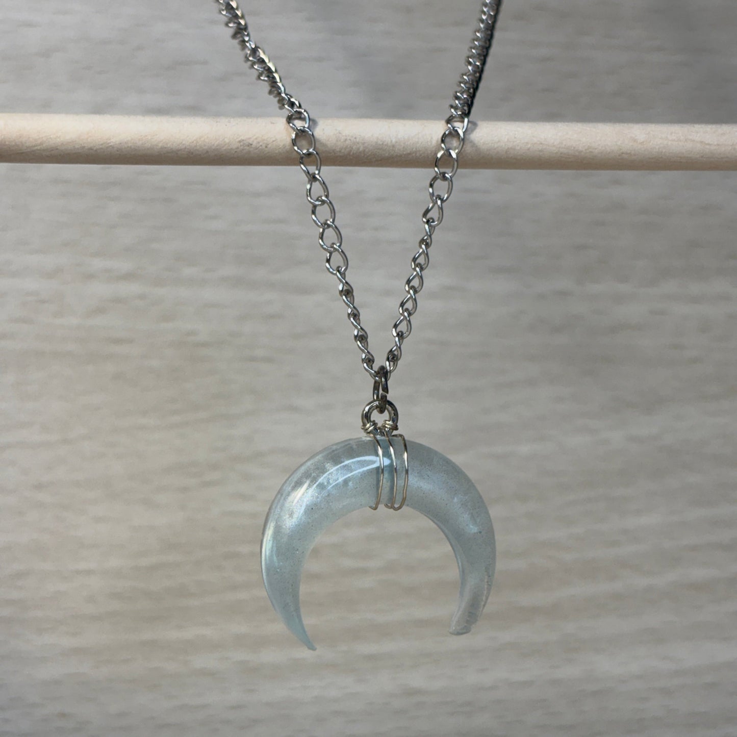 Icebergs-colored medium necklace from the Crescent Moon Collection