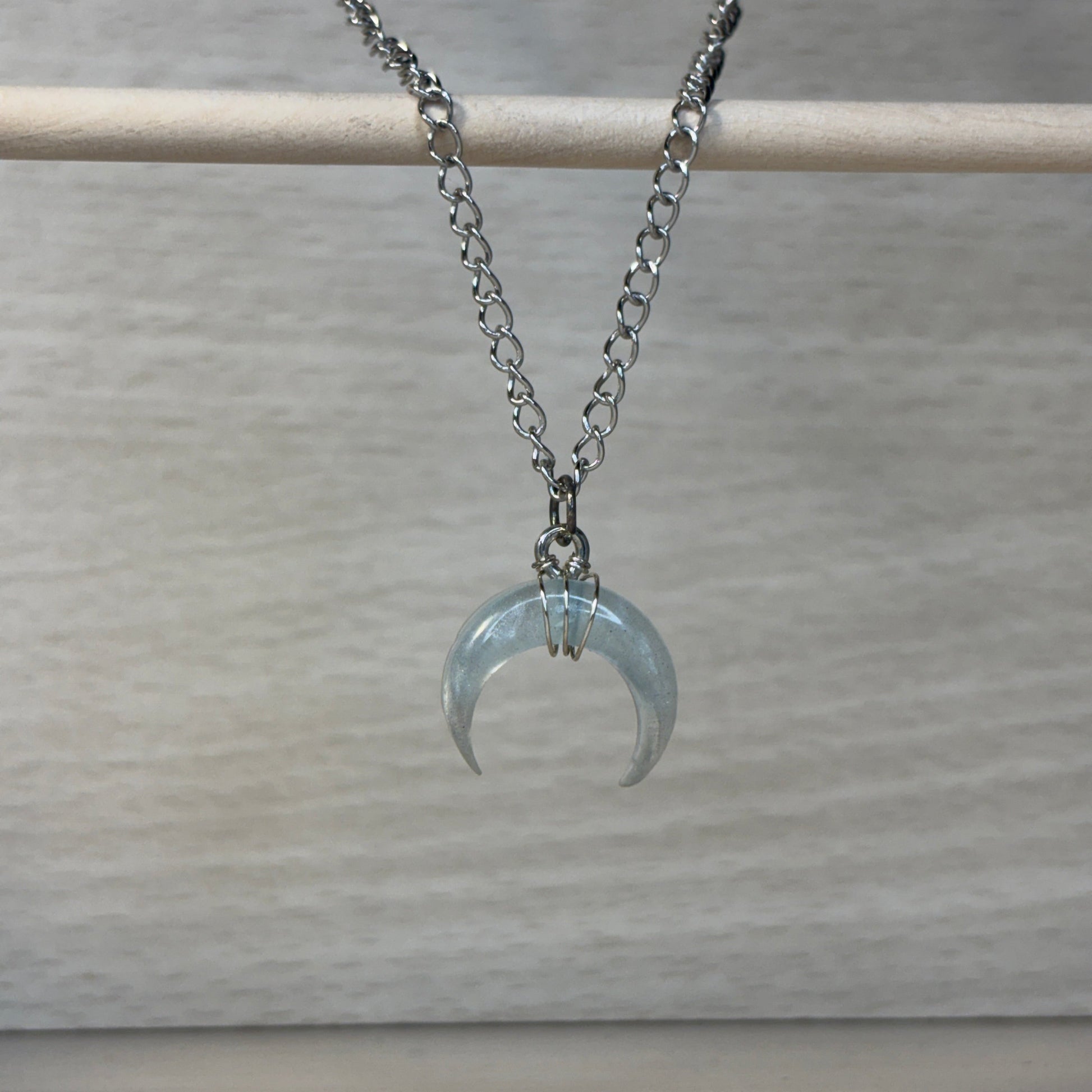 Icebergs-colored small necklaces from the Crescent Moon Collection