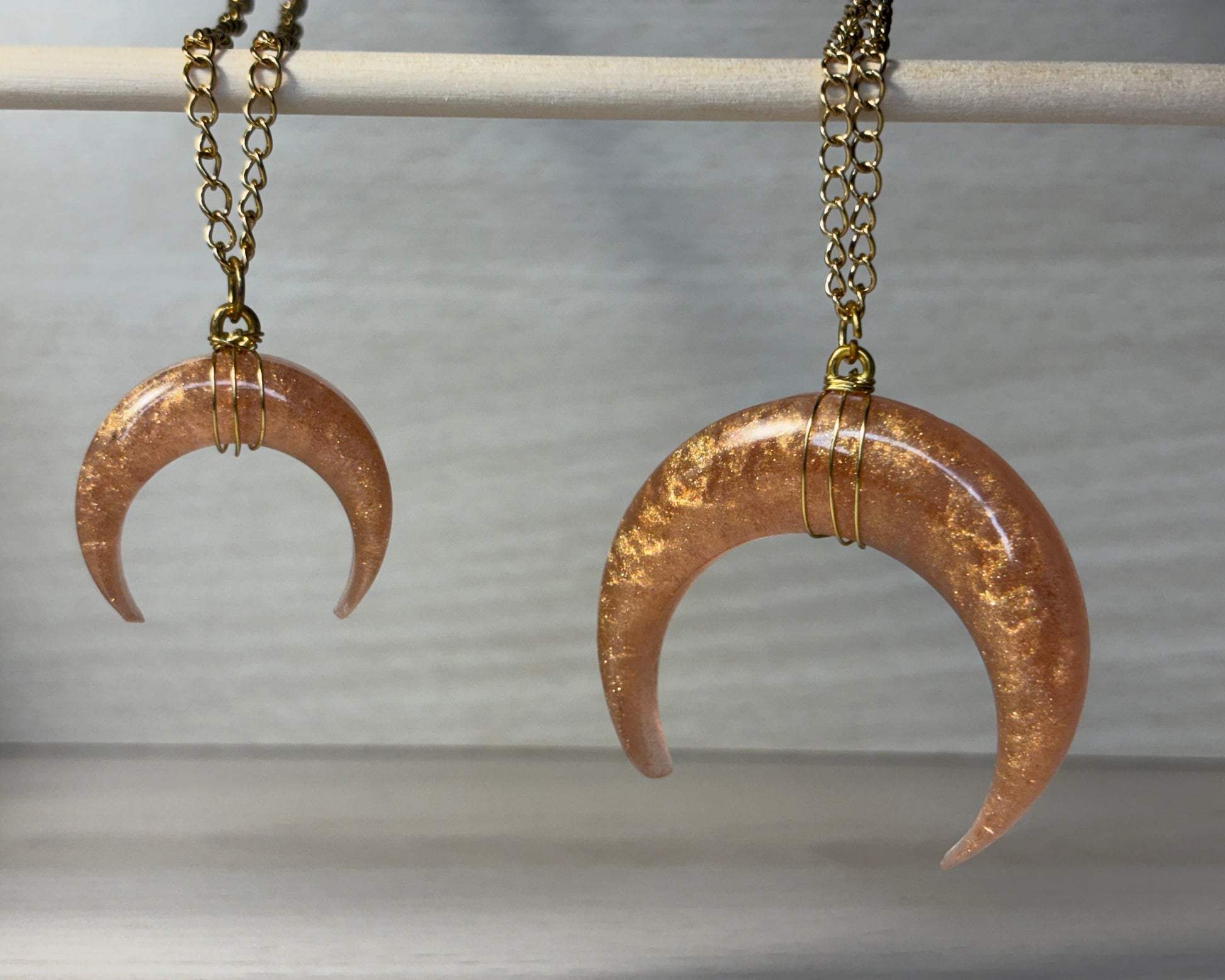 Molten-Magma-colored necklaces from the Crescent Moon Collection