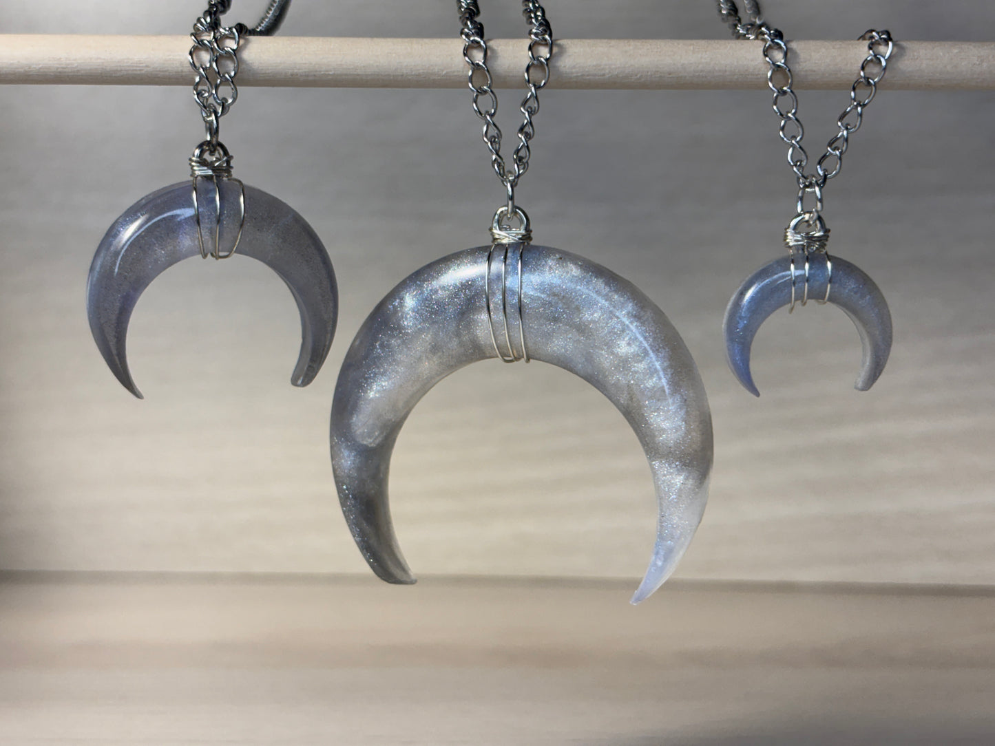 Smokey Milkyway necklaces from the Crescent Moon Collection