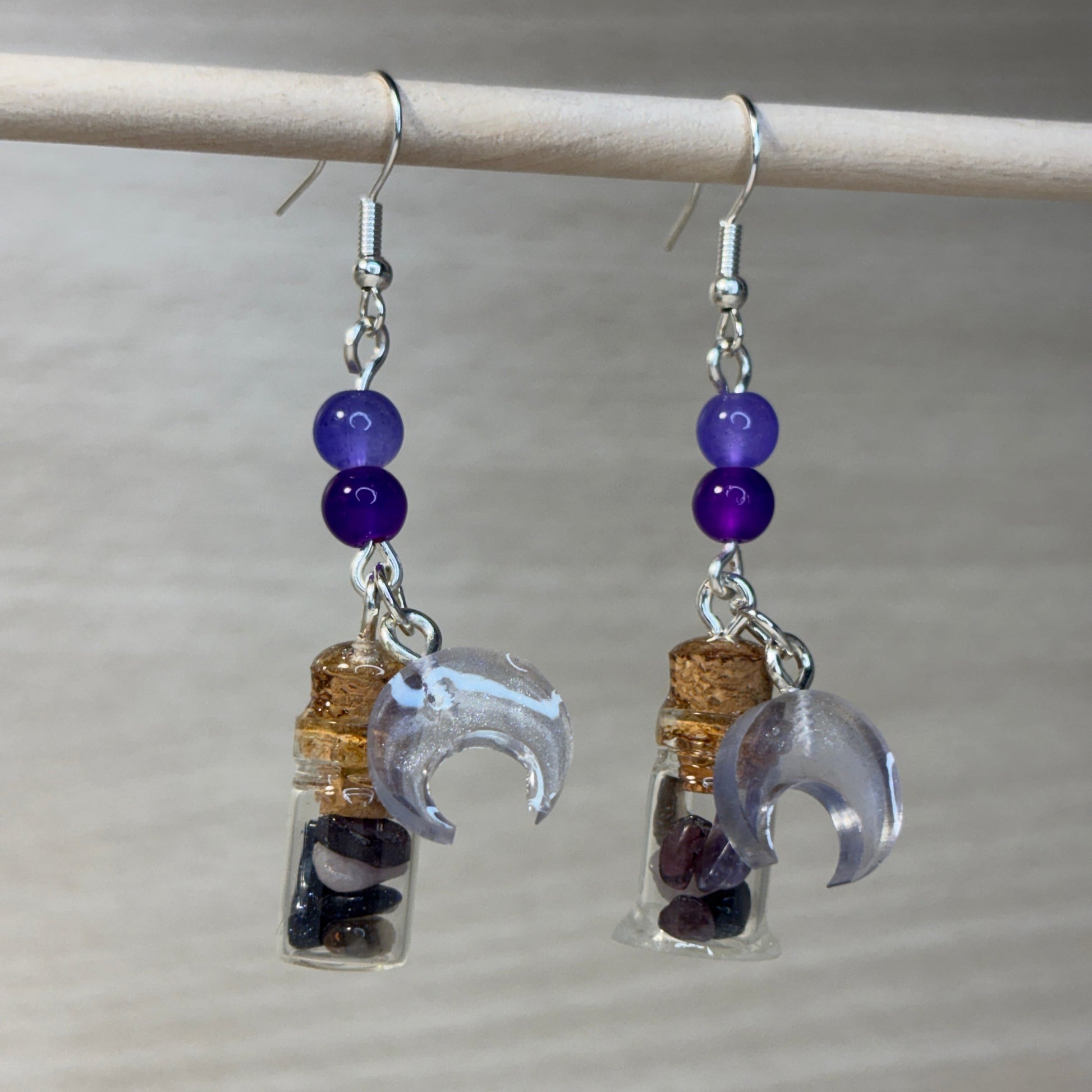 Smokey-Milkyway dangle earrings from the crystal elixir collection