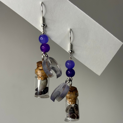 Smokey-Milkyway dangle earrings from the crystal elixir collection